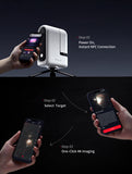 3 easy steps, power one, NFC connection, select target, One-Click 4k imagining.