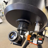 black-tube C8 SCT with clock drive on wedge and tripod
