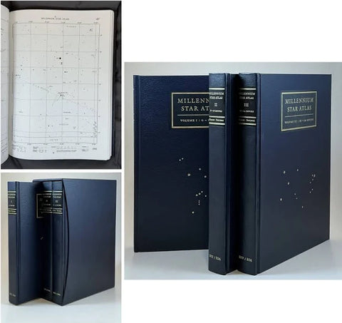 Vintage MINT Millenium Star Atlas (3 volumes; hardcover, 1997)